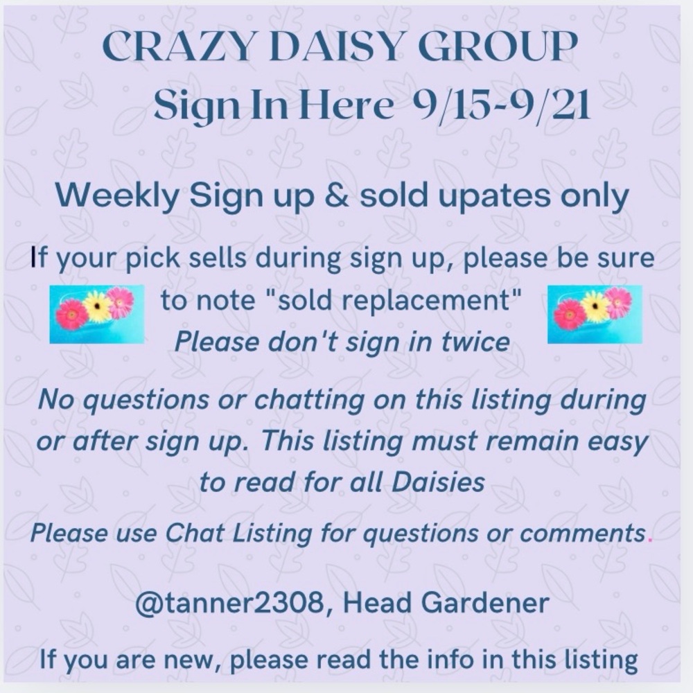 🌼9/15-9/21🌸8 Daisies!🌼